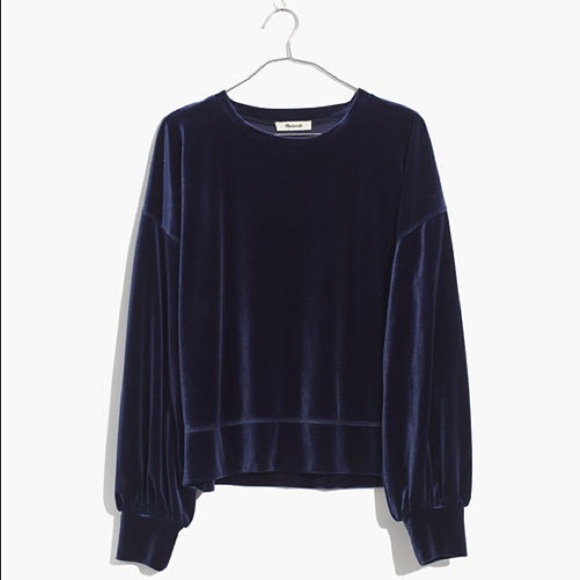 [Madewell] Velvet Balloon Sleeve Sweatshirt - Picture 1 of 7
